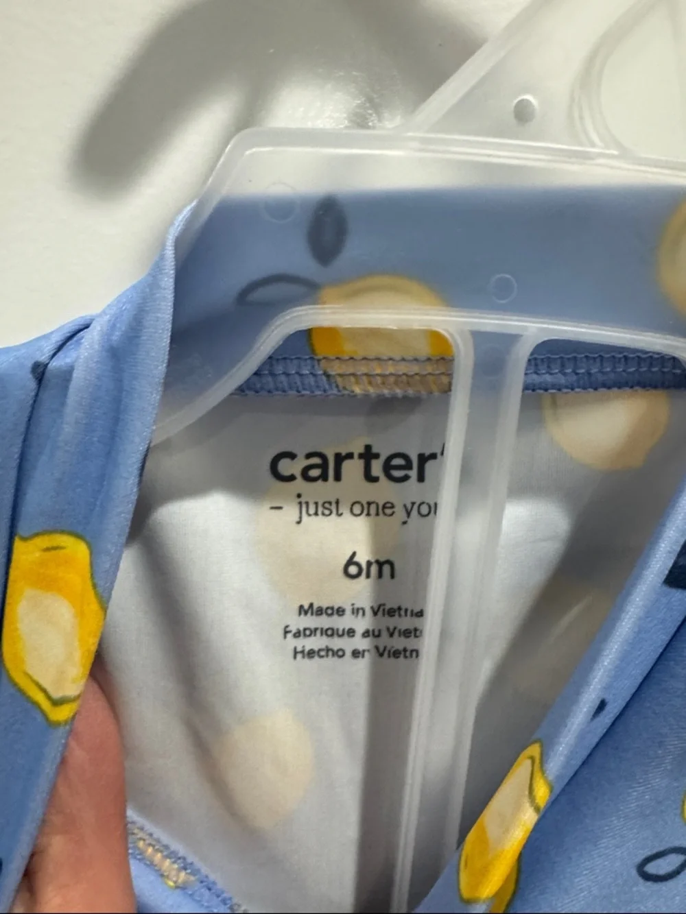 Carter's Light Blue Long-Sleeve Rashguard Set with Yellow Lemon Print NWOT